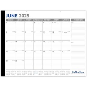 تقويم مكتب Guasslee 2025 كبير 22 "x17" ، 2025-2026 العام الدراسي التقويم المكتبي ، 19 شهرًا من يونيو 2025 إلى 2026 ، التقويم الشهري الكبير مع جوليان ديستس كتل كبيرة لمخطط المنزل المكتبي