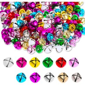Ouligay 110pcs أجراس Jingle Jingle الصغيرة للحرف اليدوية ، أجراس Jingle Christmas الصغيرة متعددة الألوان ، 11 لونًا أجراس صغيرة لمهرجان العطلات DIY DIY