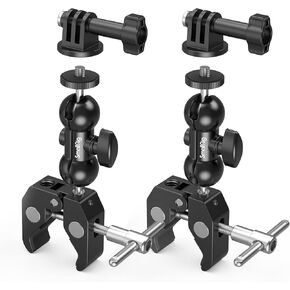 SMALLRIG Super Camera Clamp Mount, Double Ball Head Adapter, Fence Desk Table Mount for Ronin-M/Insta360/Gopro, Ball Head - 1138