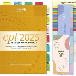 Upgraded Index Tabs for CPT 2024 Professional Edition, Complete CPT Book Tabs, Laminated, Color-Coded & Long-Last, with Page Numbers and Alignment Guide & Inspirational Bookmark (Book not Included) in Kuwait