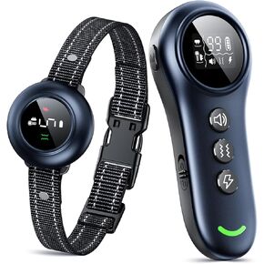 2 in 1 Dog Training & Bark Collar, 3000FT Anti Barking Training Collar with Remote & 5 Adjustable Sensitivity, Rechargeable Waterproof e Collar for Large Medium Small Dogs