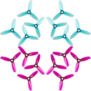 GEMFAN 3028 Windancer 3 Inch 3 BONDER PROPERS PROPS 5MM/1.5mm RAMF FPV CAD (16pcs ، Blue 4 CW 4 CCW + PURPLE 4 CW 4 CCW)