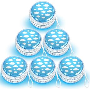 Woanger 24 PCS LED Yoyo Light Up كرات استجابة كبيرة من البلاستيك البلاستيك قوس قزح Yoyo مع الضوء للفتيات المراهقات البالغين جوائز الفصول الدراسية المبتدئ