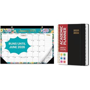 Desk Calendar 2025-2026, 21 Months Calendar Runs from April 2025 to December 2026 and Academic Planner 2025-2026