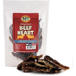 Beef Heart for Dogs - Dehydrated Beef Jerky Dog Treats - Single Ingredient Treat for Training or Reward - 100% Natural Treats - 3.5oz