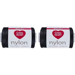 Red Heart Crochet Thread Crochet Black - 2 Pack of 0 - Nylon - Size 18-150 ياردة - الحياكة/الكروشيه