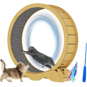 Cat تمرين عجلة 45 بوصة المطحنة للقطط الداخلية ، وعجلة الجري مع مدرج سجاد قابلة للفصل ، وسجاد القطط الجري مناسبة لمعظم القطط فقدان الوزن والصحة