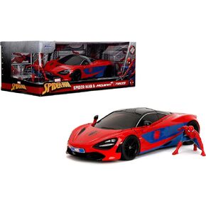 Marvel Spider-Man 1:24 McLaren 720s Die-Cast Car و 2.75 "Miles Morales Figure ، ألعاب للأطفال والبالغين