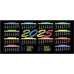 2025 Calendar Mouse Pad, Cool Design for Women and Girls Rectangle Mousepad, Non-Slip Rubber Mouse Mat, Suitable for Office Computers, Laptops (Large)