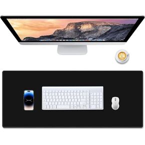 Galdas Gaming Mouse Pad XXL XL LARRE Long Mousepad Big Mousepad Non-Slip Rubber Beyboard Pad مع حواف مخيط لمكتب المنزل المحمول (31.5x11.8x0.08 بوصة) ... (أسود)
