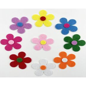 tBesme 100 Pieces Adhesive Felt Flowers 1 Inch Fabric Flower Stickers Assorted Colors for DIY Crafts and Sewing Handcraft