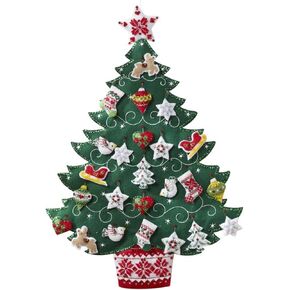 Bucilla Felt Applique Advent Calendar Kit, 17 by 24-Inch, Nordic Tree