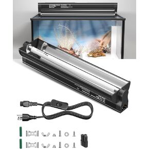 Glowup 8W T5 10.0 UVB reptile Light Combo Kit للزواحف الصحراوية الاستوائية ، وتصميم إضاءة UVB 12.4 بوصة للتنين الملتحي ، والسحلية ، والسلحفاة ، والسلحف مع أنبوب HO T5 UVB