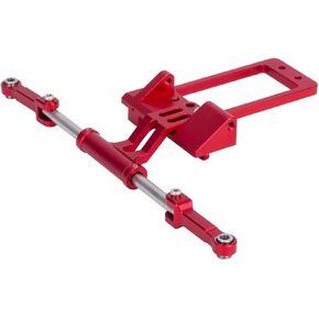SCX10 III Servo Mount ، CNC BAT Servo Mount مع مجموعة التوجيه الهيدروليكية للمحاكاة لـ 1/10 RC Crawler Car SCX10 III AR45F Portal Axle LCG Chassis DIY (Titanium)