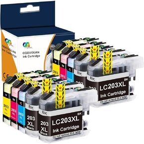 OGOUGUAN LC203XL خراطيش حبر متوافقة مع LC203 LC-203 LC201 XL LC 201 لاستخدامه مع MFC-J480DW MFC-J485DW MFC-J4420DW MFC-J4620DW MFC-J885DW MFC-J5520DW (4B/2C/2M/2Y ، 10 عبوات)