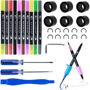 Moalaok 34 Packs Packs Proclers لـ Cricut Maker/Maker 3 فقط ، استبدل مجموعات الأسطوانة لـ Cricut بأقلام نقاط مزدوجة وأدوات إصلاح المحولات الملحقات واللوازم