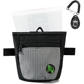 Dog Treat Pouch with Silicone Liner,Treat Pouches for Pet Training with Magnetic Closure,Dog Training Treat Pouch Bag and Training Clicker for Pet Walking and Training,Built-in Poop Bag Dispenser