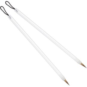 PATIKIL Calligraphy Brush, 2 Pack Watercolor Ink Painting Calligraphy Writing Brush Drawing Art Sumi-e Brush Acrylic Handle for Beginner, White