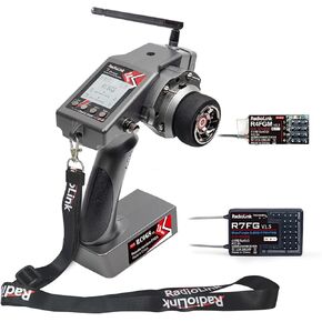 Radiolink RC6GS V3 2.4GHz 7 قنوات RC جهاز إرسال ومستقبل R7FG & R4FGM GYRO RX VOLT Long Ranger ، وحدة التحكم في الراديو السطحي لـ RC Car Car Boat Buggy Mini Car Car