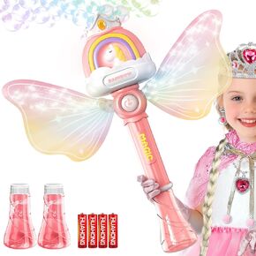 صخور الفقاعات للبنات ، ألعاب الأميرة LED Machine LED مع 4 بطاريات AA وحلول 2 ، ألعاب عيد ميلاد الفتاة في الهواء الطلق للأطفال الصغار ، هدية لـ 3 4 5 6 7 7 8 سنوات من العمر