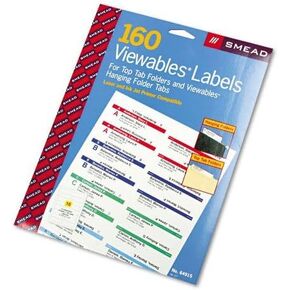 Smead : Viewables Color Labeling System, Label Pack Refill, 3 1/2in, White, 160/Pack -:- Sold as 2 Packs of - 160 - / - Total of 320 Each