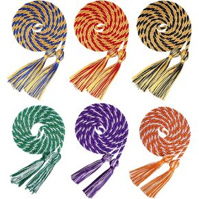 Yookat 6 Pieces Graduation Cords Honor Cords Graduation Cord with Tassels for Students Decorations (Color 1)