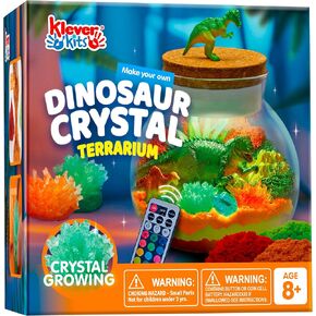 Klever Kits Make Your Own Unicorn Crystal Terrarium Crafts Kit for Kids-Crystal Growing Science 12 Color LED Night Light Unicorn Birthday Gifts Toys for Girls