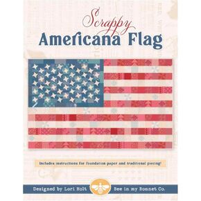 Riley Blake إنه خياطة Emma Scrappy Americana Flag Leform من Lori Holt of Bee في غطاء محرك السيارة ، وهو مثالي للخياطة ، وصياغة DIY ، والديكور المنزلي