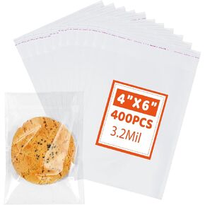 RONSBILL 200PCS 6x9 Inches 3.2Mil Clear Self Sealing Cellophane Bags Self Adhesive Resealable Cello Bags for Prints Photos Gifts and Products Thick