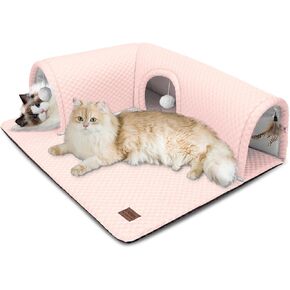 CATISM Cat Tunnel, Cat Carpet Tunnel, Cat Tunnels for Indoor Cats, Cat Tunnel Rug, Detachable Cat Tunnel, Cat Bed Tunnel, Cat Tube for Cats