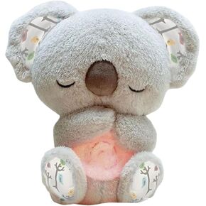 الإغاثة من القلق Koala - Anxiety Relief Plush Animal ، للقلق البالغين والأطفال ذوي التفاصيل الحسية أضواء الموسيقى وحركة التنفس الإيقاعية (رمادي)