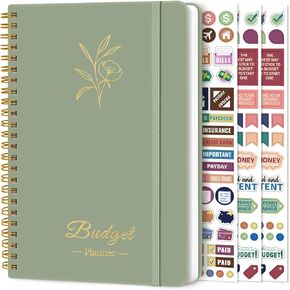 Budget Planner - Monthly Budget Book 2025 with Expense & Bill Tracker - Undated 12 Month Financial Planner/Account Book to Take Control of Your Money - Green