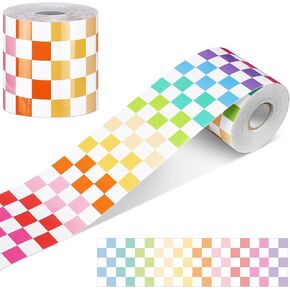 Zonon 65 قدم Bulletin Border Decorative Wavy متموجة الحدود الحدود الحدود العودة إلى ديكور المدرسة (لون الباستيل)