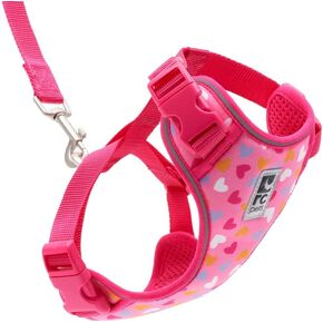 RC Pets Adventure Kitty Harness يشمل قابلة للتعديل ، النسيج الجوي ، 6 'المقود و D-Ring Cat Walking Harness | ليل القلب ، متوسطة