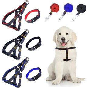 3 Pack Adjustable Cat Harness with Leash Collar Set，Escape Proof Kitten Walking Jacket，Soft Breathable Pet Vest for Kitten Kitty Cat Puppy Small Dog