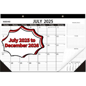 التقويم المكتبي 2025-2026 -18 شهر-يوليو 2025 إلى ديسمبر 2026 ، تقويم المكتب 2025،12x17 في ، التقويم 2025-2026 ، تقويم مكتب المكتب 2025-2026