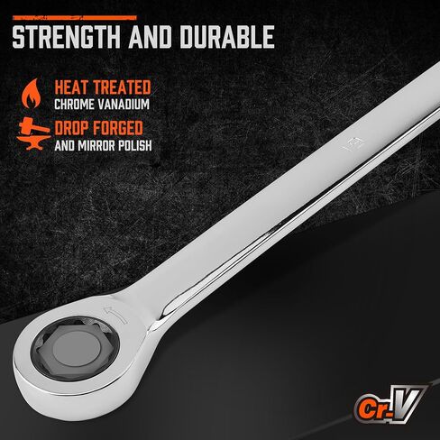 HORUSDY 9-Pece Metric Offset Box Wrench Set with Rolling Pouch, 75-Degree, Metric 6-24mm, CR-V Steel in Kuwait