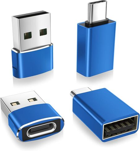 Basesailor USB to USB C Adapter with C Male to 3.0 Female Charger 4P,Thunderbolt 4 to Type A OTG Converter for MacBook,iPhone 14 13 12 Pro Max,Apple iWatch 8 7 SE,iPad 10 Air 4 5 Mini 6,Galaxy S23 S22 in Saudi Arabia