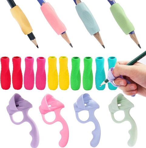18 Pack Pency Grips for Kids Handliting ، تصحيح وضع القابض للقلم الرصاص لموقف الموقف لتدريب ما قبل المدرسة ، أداة مساعدة في كتابة القلم لطلاب الأطفال في مرحلة ما قبل المدرسة (18 مساءً متعدد الألوان) in Kuwait
