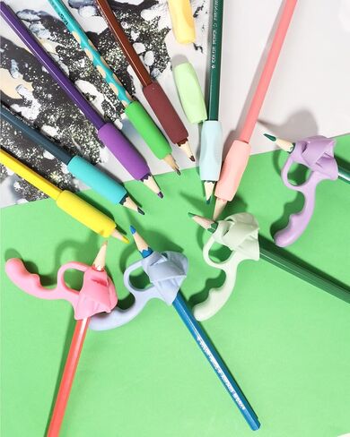 18 Pack Pency Grips for Kids Handliting ، تصحيح وضع القابض للقلم الرصاص لموقف الموقف لتدريب ما قبل المدرسة ، أداة مساعدة في كتابة القلم لطلاب الأطفال في مرحلة ما قبل المدرسة (18 مساءً متعدد الألوان) in Kuwait