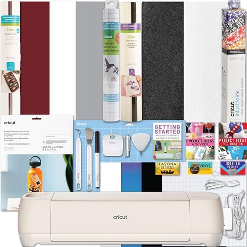 Cricut Explore 4 with Easy Press 3 Machine and Iron-On Combo Bundle - Craft Cutting Machine and Heat Press Combo, Cricut Machine Kit for Beginners and Gifts, DIY Apparel and Tote Bags, HTV Materials in Saudi Arabia