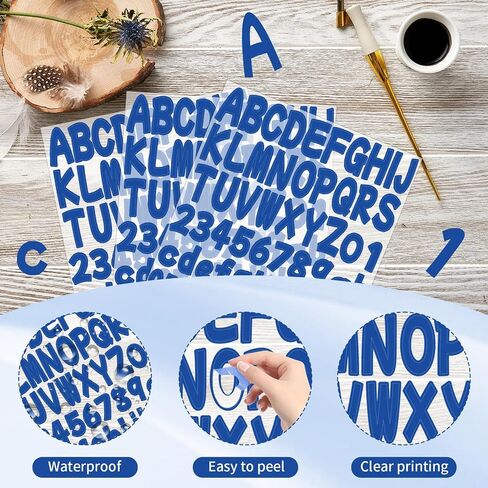 Letter Stickers 1.5 Inch,16 Sheets Alphabet Stickers,Vinyl Self Adhesive Waterproof Scrapbook Letter Stickers,for Notebook,Labels,Scrapbooking Crafts,DIY Crafts Art Making（Dark Blue） in Saudi Arabia