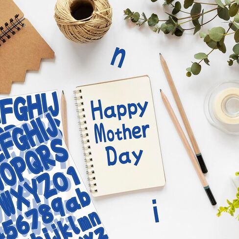 Letter Stickers 1.5 Inch,16 Sheets Alphabet Stickers,Vinyl Self Adhesive Waterproof Scrapbook Letter Stickers,for Notebook,Labels,Scrapbooking Crafts,DIY Crafts Art Making（Dark Blue） in Saudi Arabia