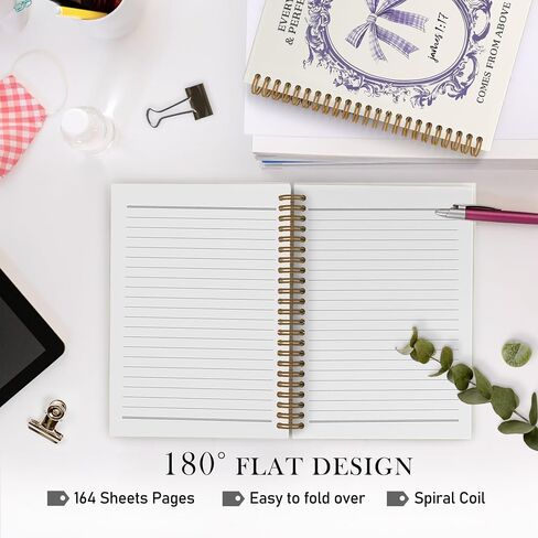 Blue Bow Christian Spiral Notebook for Women, Coquette Bible Journal Notebook for School Work, Bible Notebooks for Note Taking, James 1:17 Office Supplies Gifts for Women Girls, 5.5x8.3 Inch in Kuwait