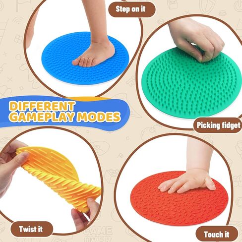 4PC Sensory Wall Fidget Toys for Toddler Baby 1-3 Classroom Must Have Sensory Mats for Kid Autism ADHD Quiet Silicone Tactile Pad Desk Toy Calm Down Item Mini Floor Tiles Fidget Autistic Special Needs in Saudi Arabia