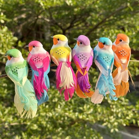 LWINGFLYER 12pcs Claw Artificial Birds Feather Foam Birds Ornaments Suitable for DIY Craft Wedding Home Garden Party Decoration in Kuwait