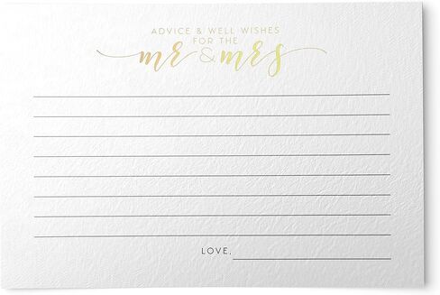 Dashleigh Newlywed & Bridal Shower Advice Cards from, 48 Cards, 4x6 inches, Double-Sided (Newlywed Advice - Gold) in Saudi Arabia