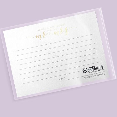 Dashleigh Newlywed & Bridal Shower Advice Cards from, 48 Cards, 4x6 inches, Double-Sided (Newlywed Advice - Gold) in Saudi Arabia