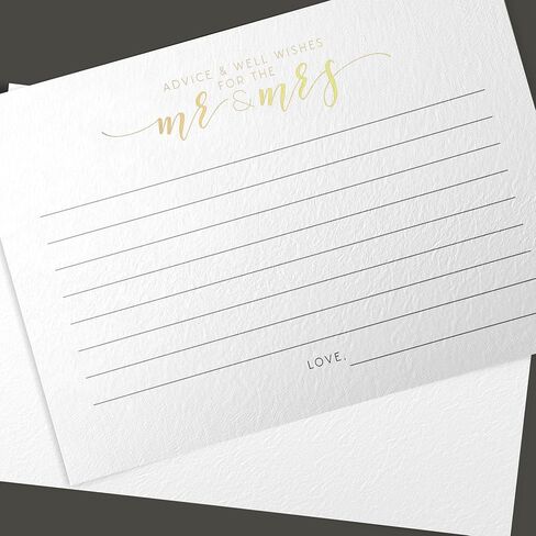 Dashleigh Newlywed & Bridal Shower Advice Cards from, 48 Cards, 4x6 inches, Double-Sided (Newlywed Advice - Gold) in Saudi Arabia