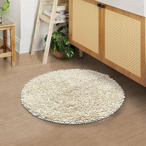 Chardin home Navy Blue Round Bath Mat | 2 feet Boho Bathroom Rug | Also Perfect for Kids Rooms, Nurseries, Bedside, dorms, Half Baths and Powder Rooms | Machine Washable, Soft & Plush in Kuwait